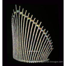 7 Inch AB Rhinestone King Crown Colored Pageants Crown Tiara